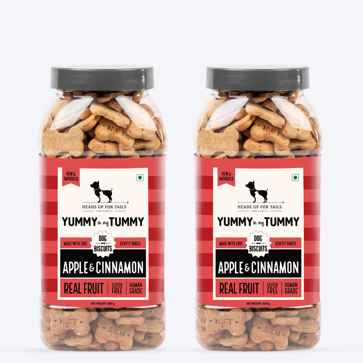 HUFT Yummy In My Tummy Apple & Cinnamon Vegetarian Gluten Free Dog Biscuit - Heads Up For Tails