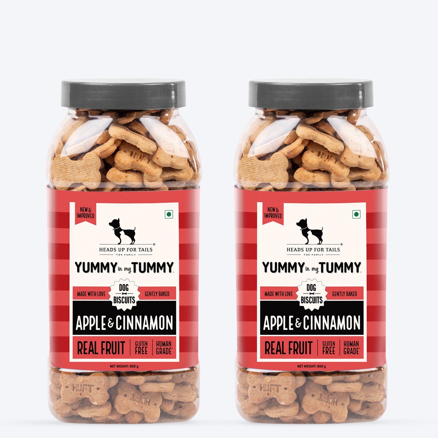 HUFT Yummy In My Tummy Apple & Cinnamon Vegetarian Gluten Free Dog Biscuit - Heads Up For Tails