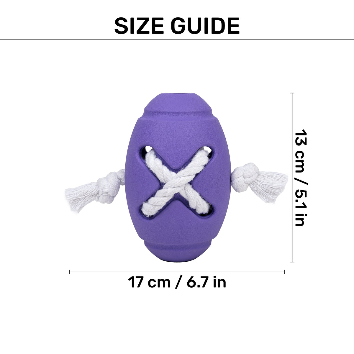 HUFT Chewtastic Cross-N-Chew Toy For Dog - Purple - Heads Up For Tails
