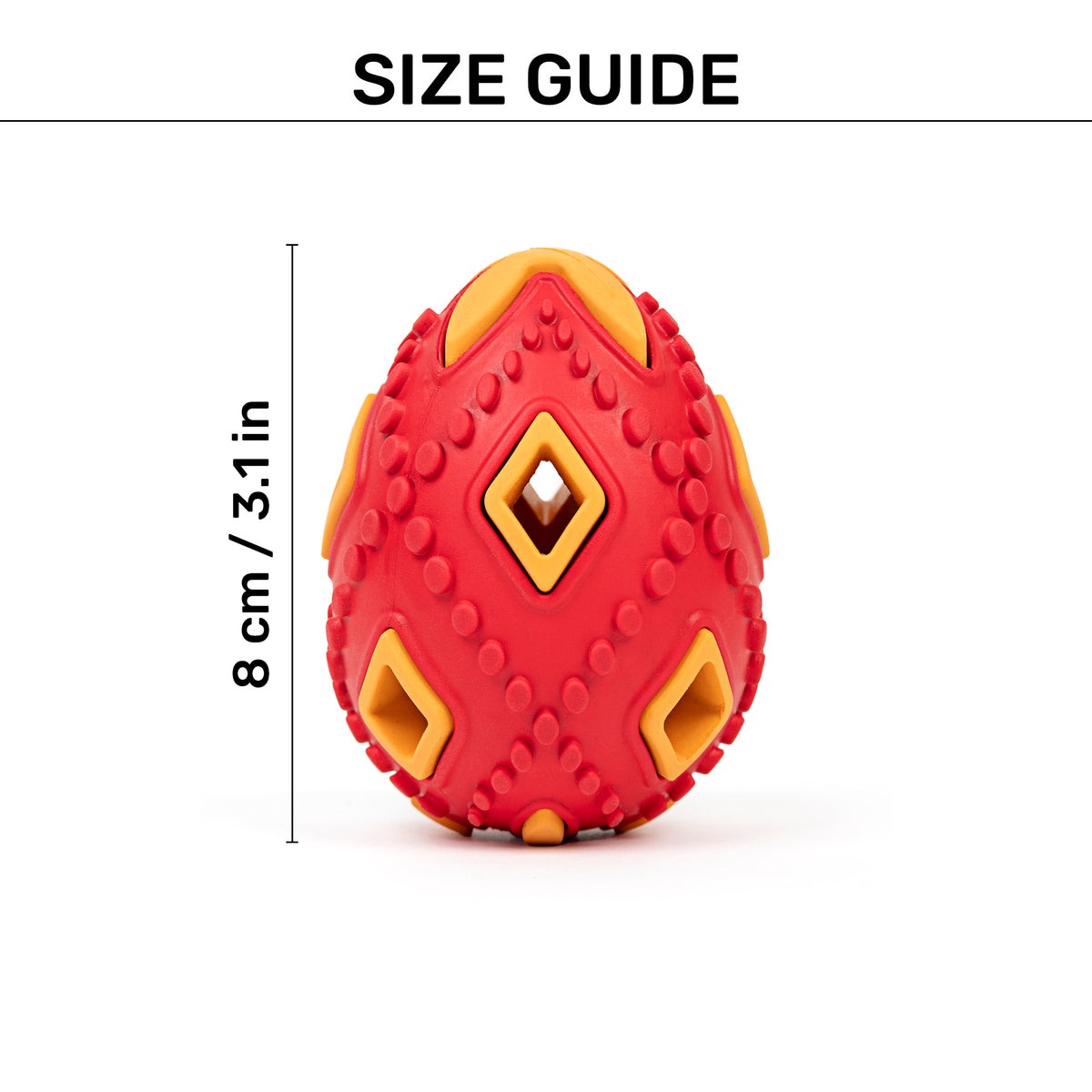 HUFT Chewtastic Eggs-Tra Chew Toy For Dog - Red & Yellow - Heads Up For Tails