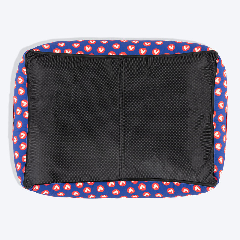 HUFT Cuddle Love Lounger Dog Bed - Red & Navy_05