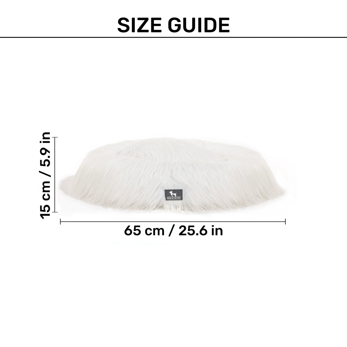 HUFT Furry Bliss Cuddle Bed For Cat & Puppy - White - Heads Up For Tails