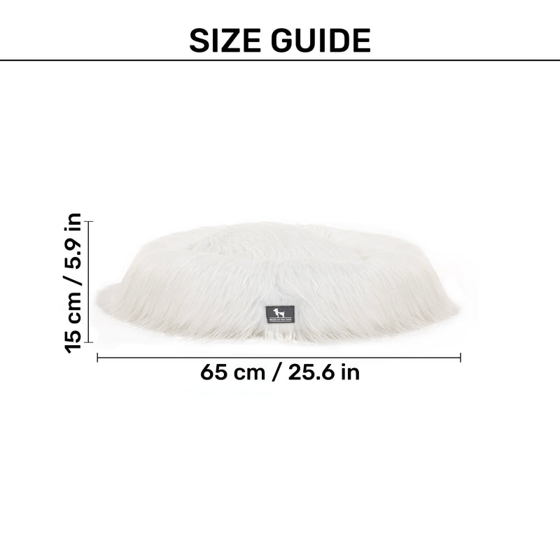 HUFT Furry Bliss Cuddle Bed For Cat & Puppy - White - Heads Up For Tails