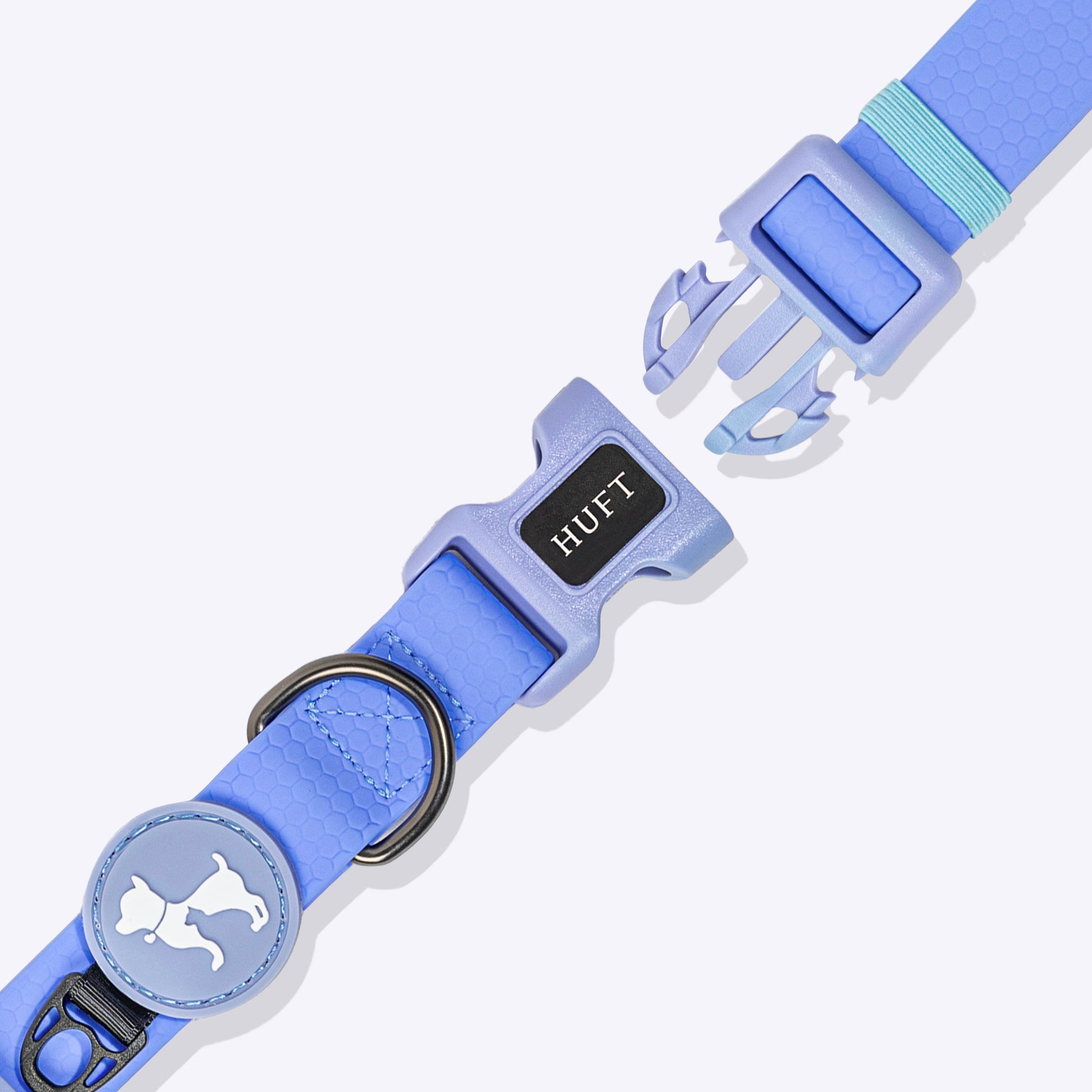 HUFT Hive Harmony Waterproof Collar and Leash Set For Dog - Blue - Heads Up For Tails