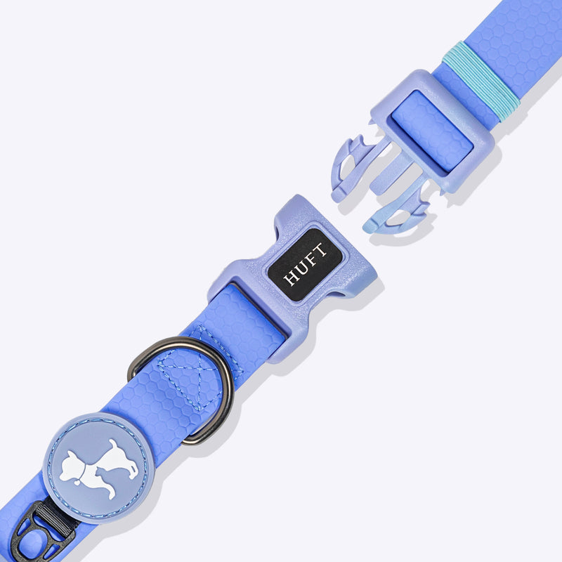 HUFT Hive Harmony Waterproof Collar and Leash Set For Dog - Blue - Heads Up For Tails