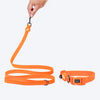 HUFT Hive Harmony Waterproof Collar and Leash Set For Dog - Orange - Heads Up For Tails