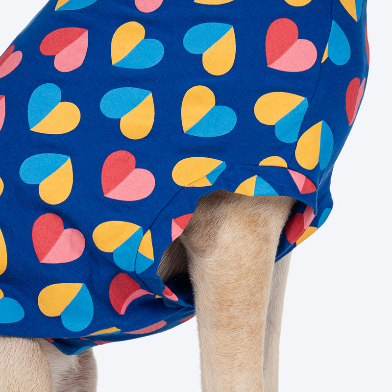 HUFT Love Struck T-Shirt For Dog - Navy Blue - Heads Up For Tails