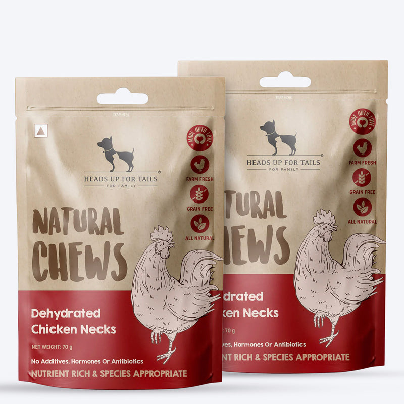 HUFT Natural Chews Doggie Dehydrated Chicken Neck - 70 g - Heads Up For Tails