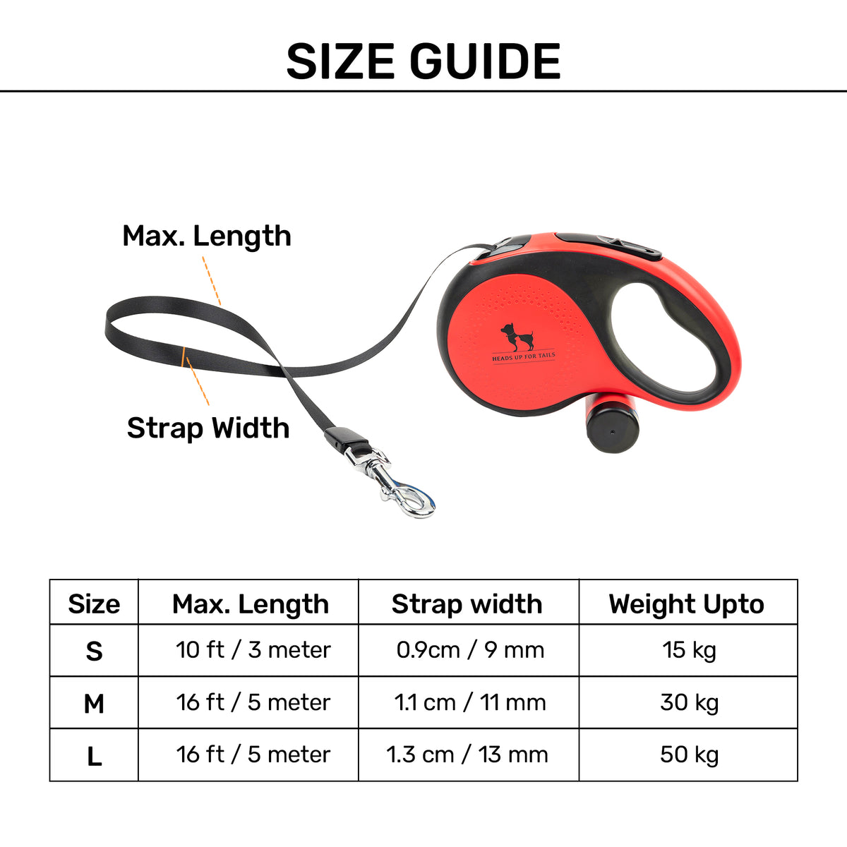 HUFT Retractable Leash With Poop Bag Dispenser For Dog - Red_08