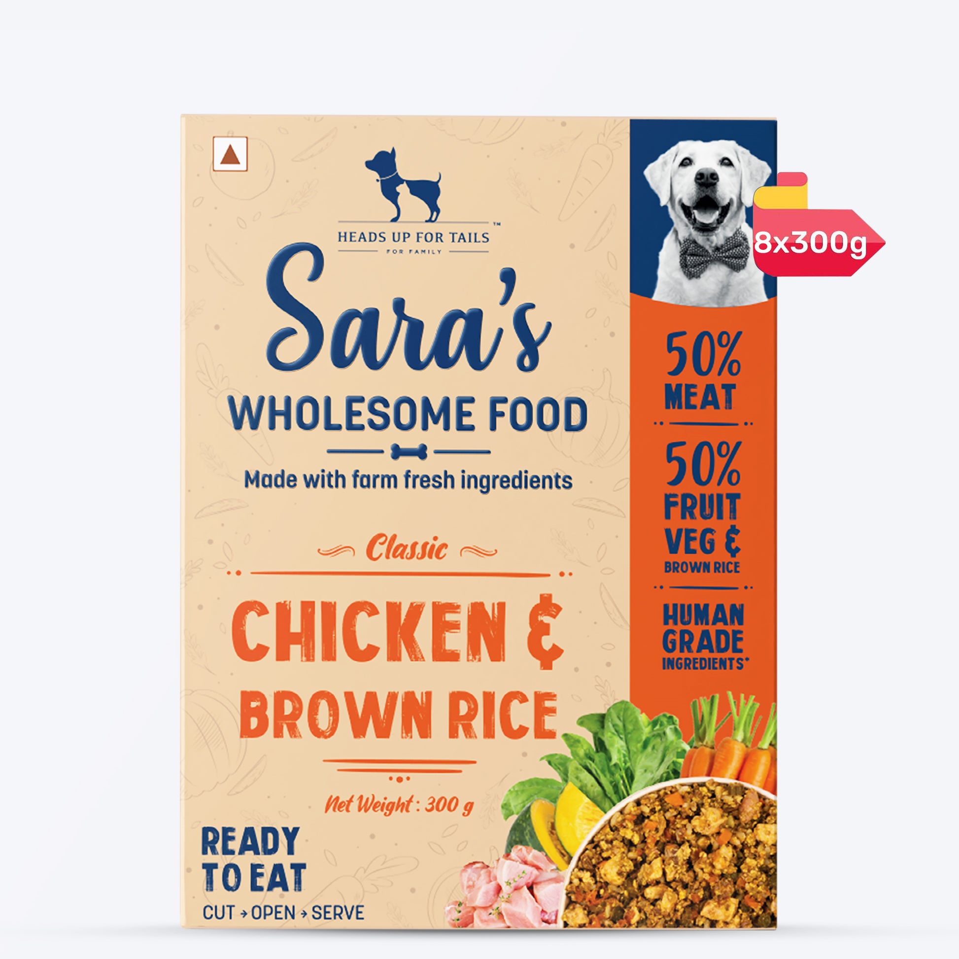 HUFT Sara's Wholesome Food - Classic Chicken And Brown Rice Dog Food - Heads Up For Tails