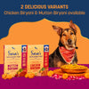 Sara's Wholesome Food Mutton Biryani, Flavours of India, 300 g, made with 50% meat and 50% vegetables and rice.