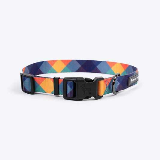 HUFT Technicolor Tartan Collar For Dog - Multicolor_01