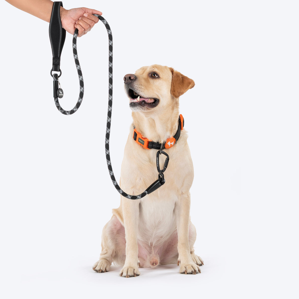 HUFT Xplorers Rope Leash With Carabiner For Dog - Black - 5 ft_03