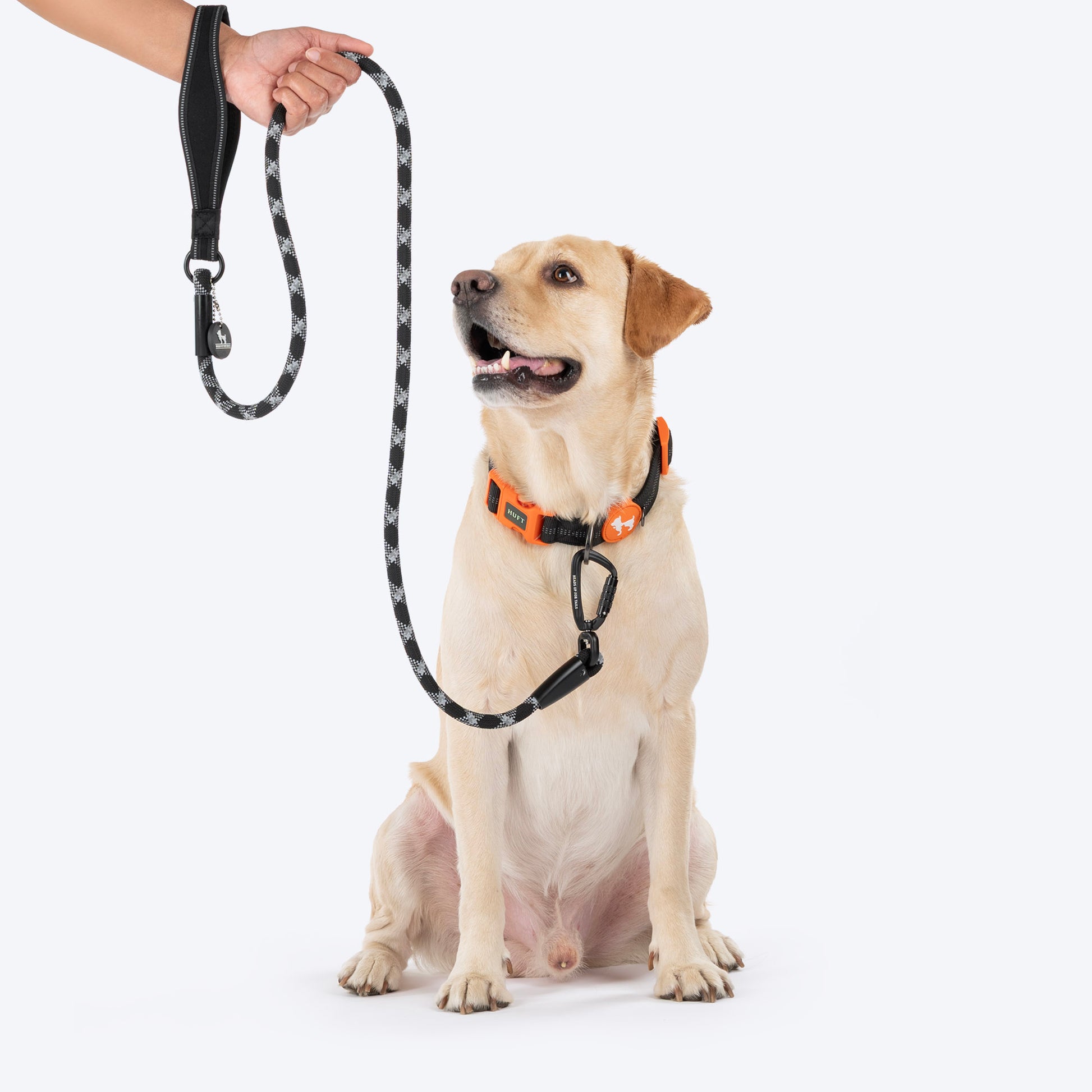 HUFT Xplorers Rope Leash With Carabiner For Dog - Black - 5 ft_03