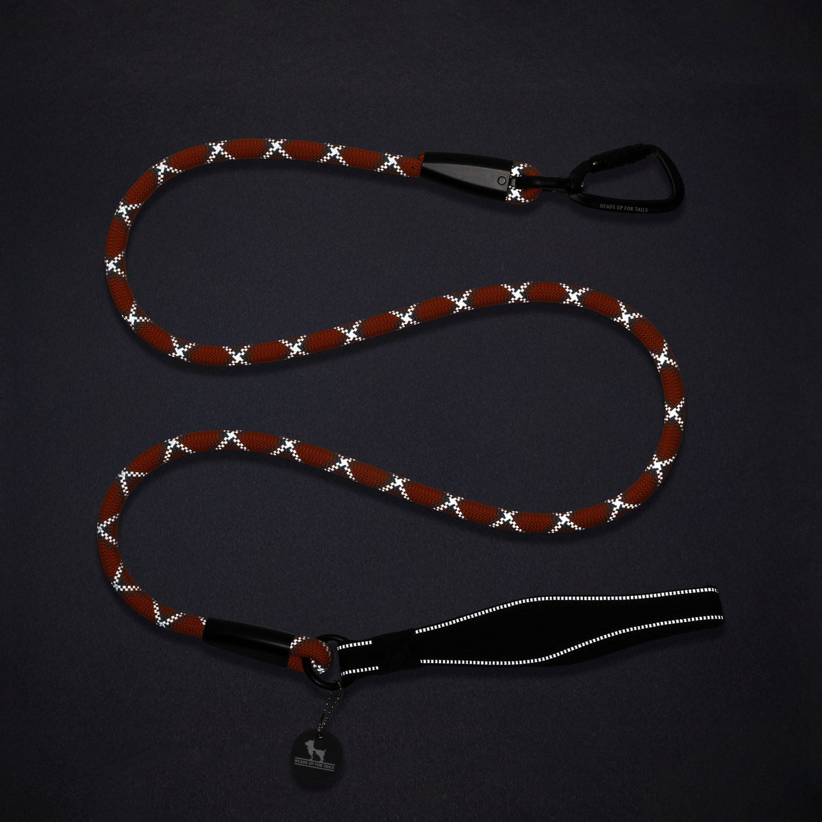 HUFT_Xplorers_Rope_Leash_With_Carabiner_For_Dog_-_Orange_-_5_ft_10
