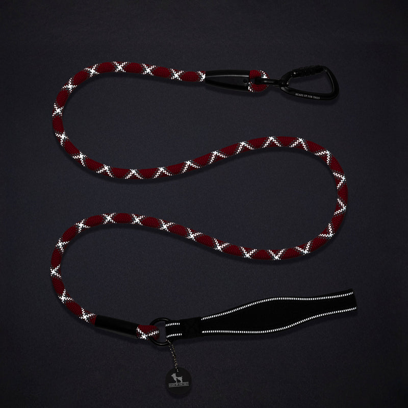 HUFT Xplorers Rope Leash With Carabiner For Dog - Red - 5 ft_11