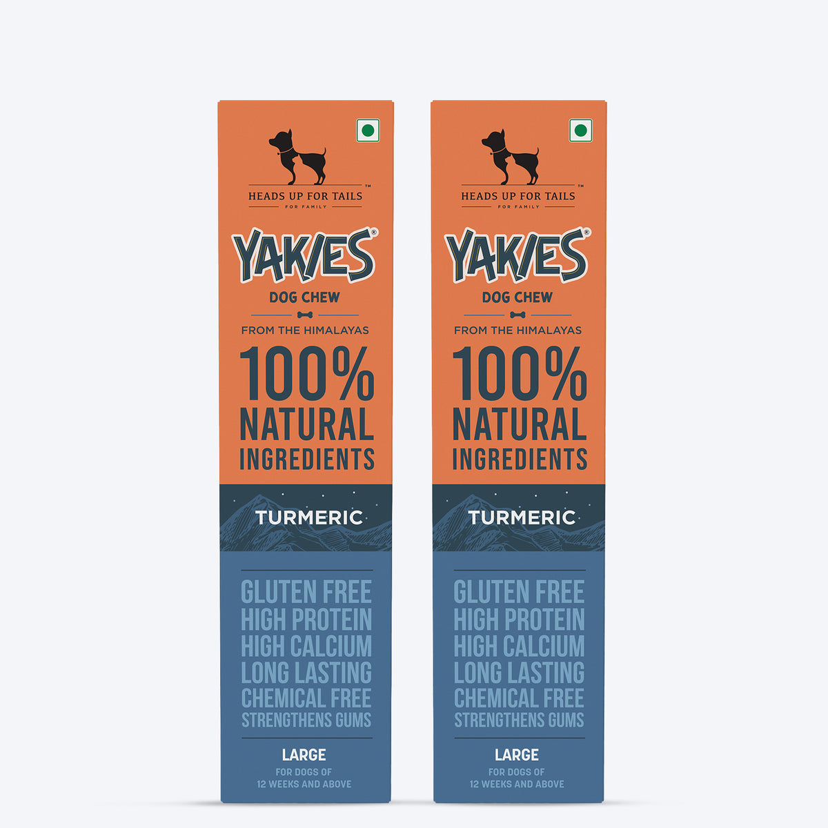 HUFT Yakies Vegetarian Natural Chew Bone - Turmeric - Heads Up For Tails