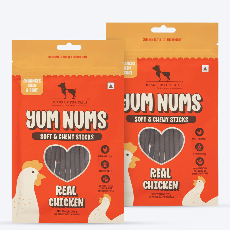 HUFT Yum Nums Soft & Chewy Sticks Real Chicken Treat For Dogs - Heads Up For Tails