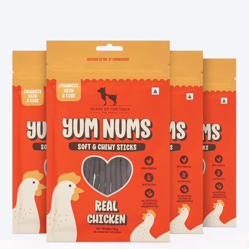 HUFT Yum Nums Soft & Chewy Sticks Real Chicken Treat For Dogs - Heads Up For Tails