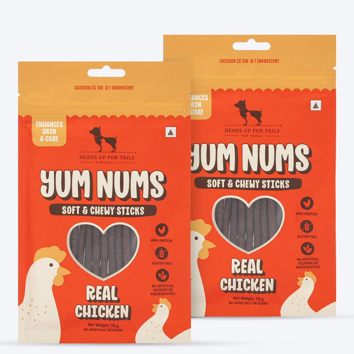 HUFT Yum Nums Soft & Chewy Sticks Real Chicken Treat For Dogs