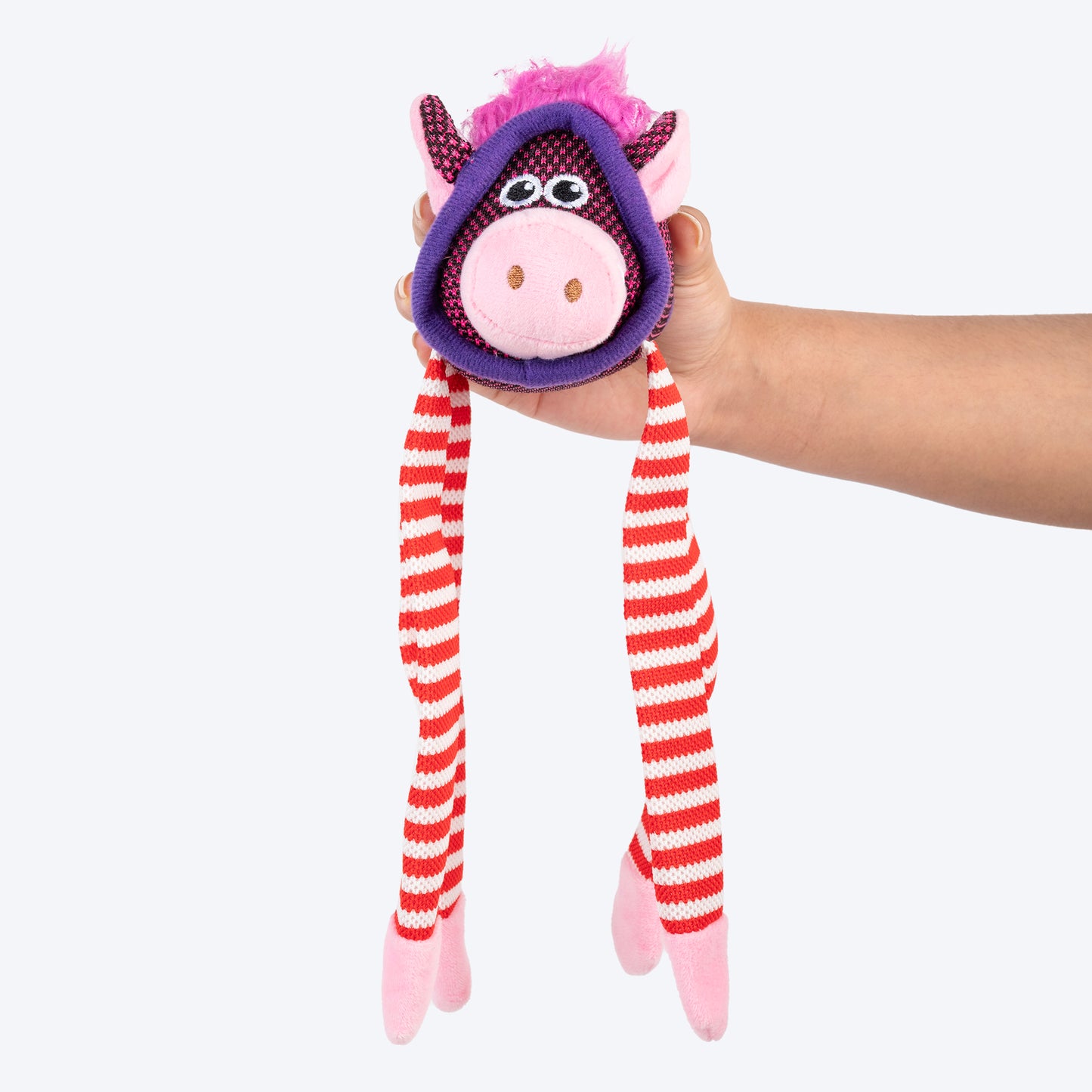 HUFT Pretty Piggie Plush Toy For Dog - Red & White