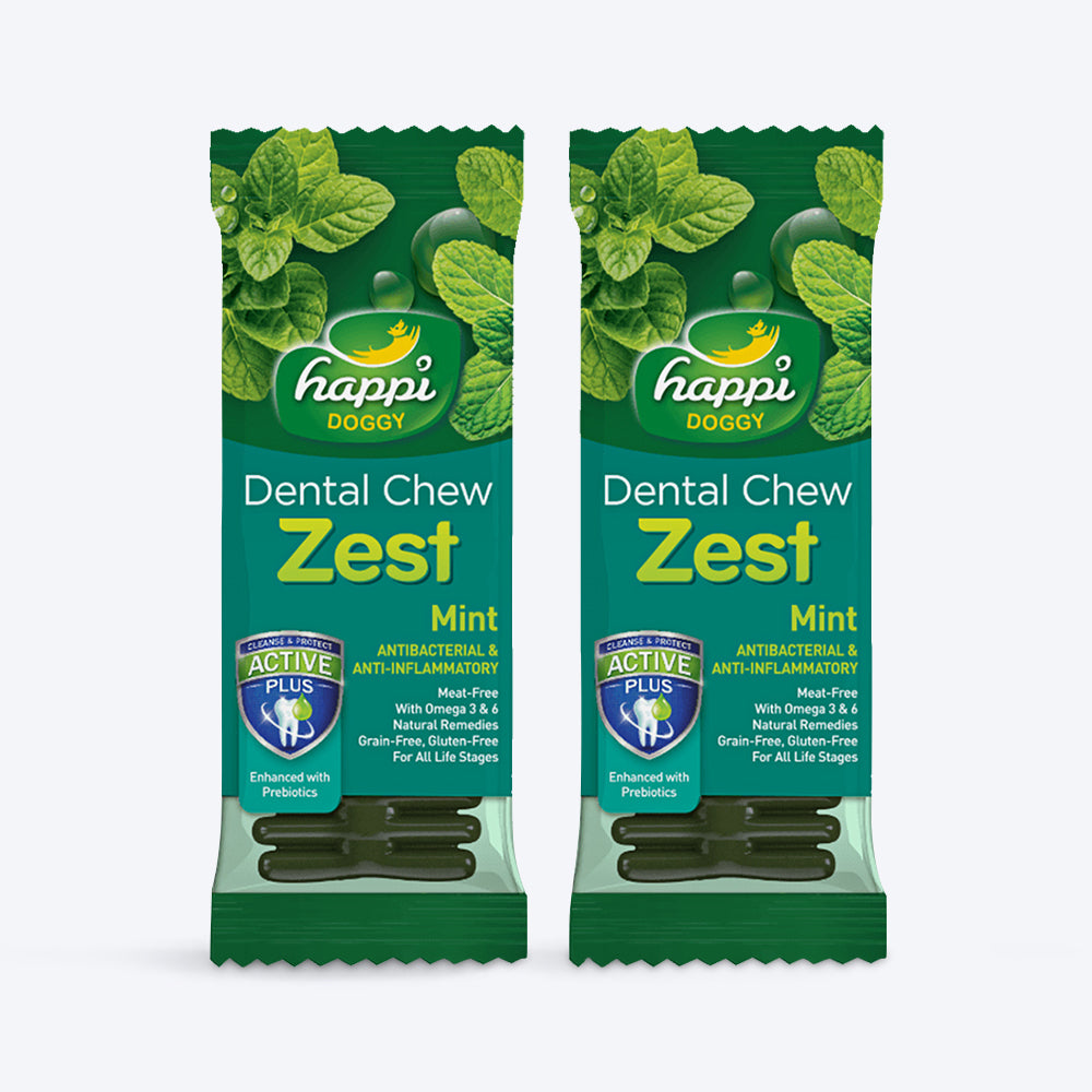 Happi Doggy Vegetarian Dental Chew - Zest - Mint (Singles) - 25 g - Heads Up For Tails