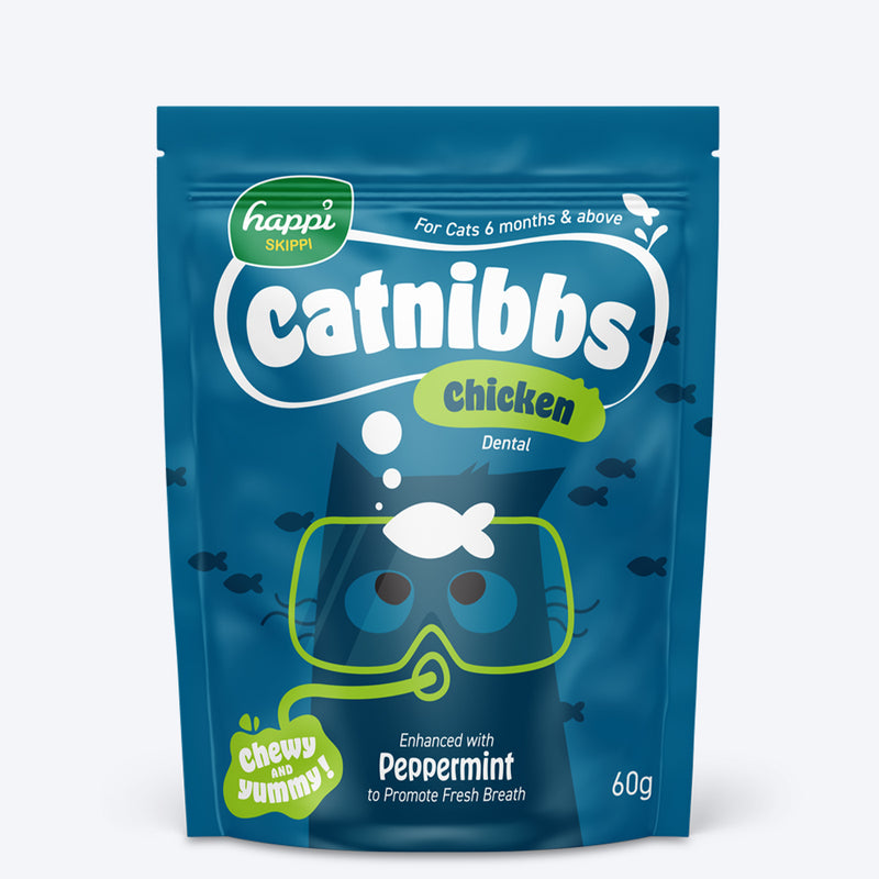 Happi Skippi Catnibbs Chicken Dental Chewy & Yummy Cat Treat - 60 gm - Heads Up For Tails