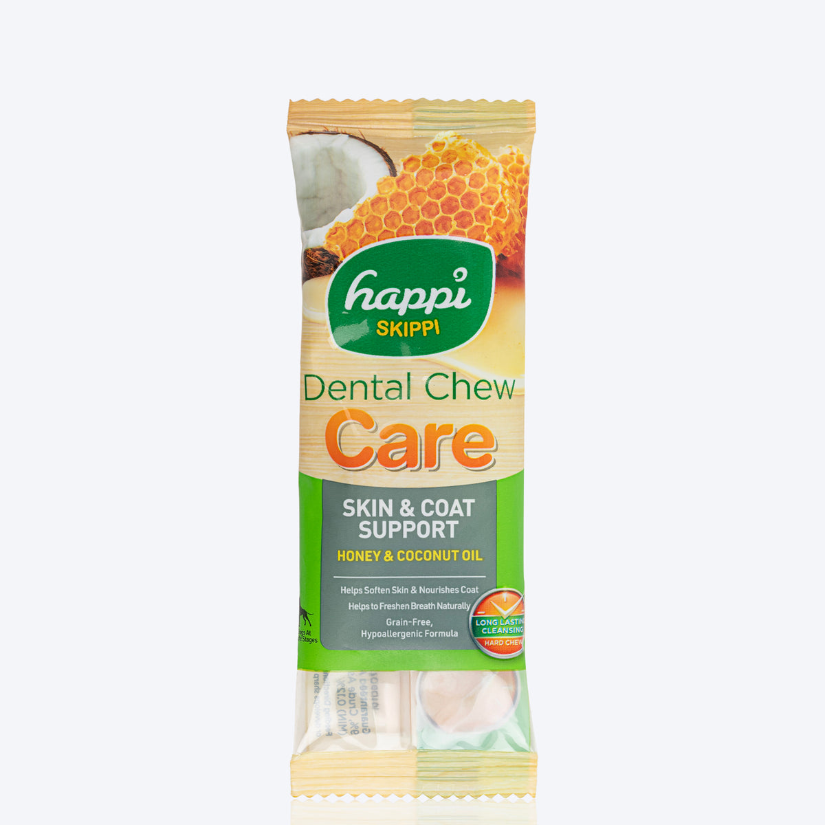 Happi Skippi Dental Chew Care Turmeric & Shiitake Grain Free Dog Treat - Single - 23 gm - Heads Up For Tails