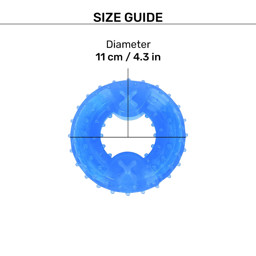 Holy Paws Cool Ring With Treat Dispenser Chilled Chew Toy For Dog - Blue - Heads Up For Tails