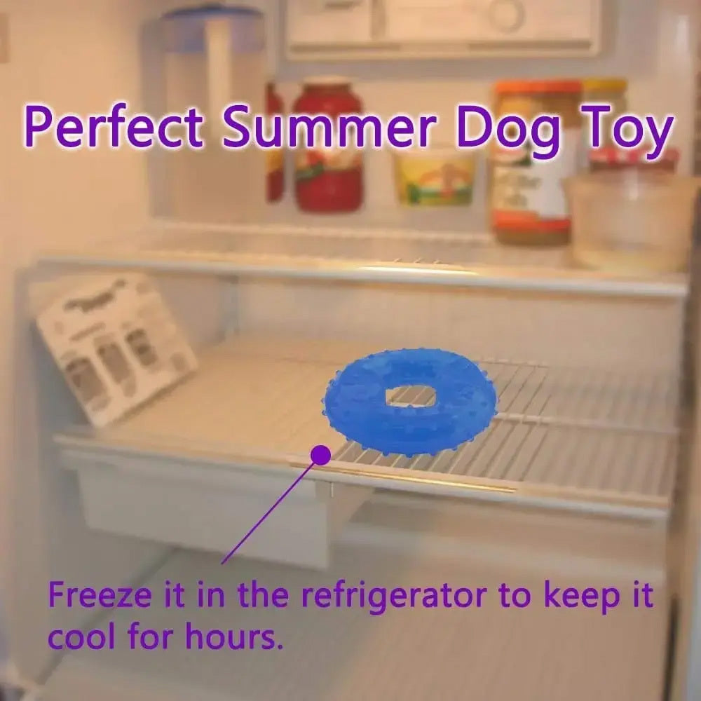 Holy Paws Cool Ring With Treat Dispenser Chilled Chew Toy For Dog - Blue - Heads Up For Tails