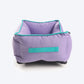 HUFT Personalised Classic Lounger Dog Bed (Free Bone Cushion) - Lilac with Turquoise Piping