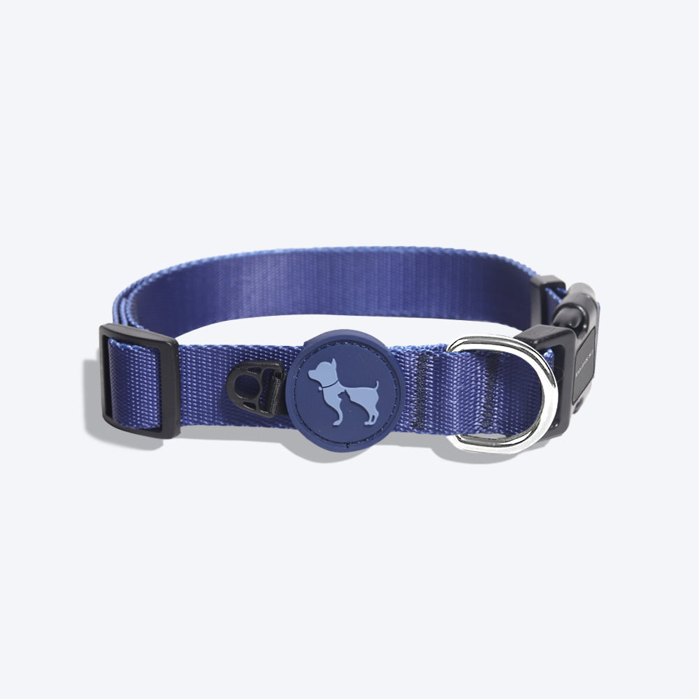 HUFT Personalised Classic Dog Collar - Navy Blue_03