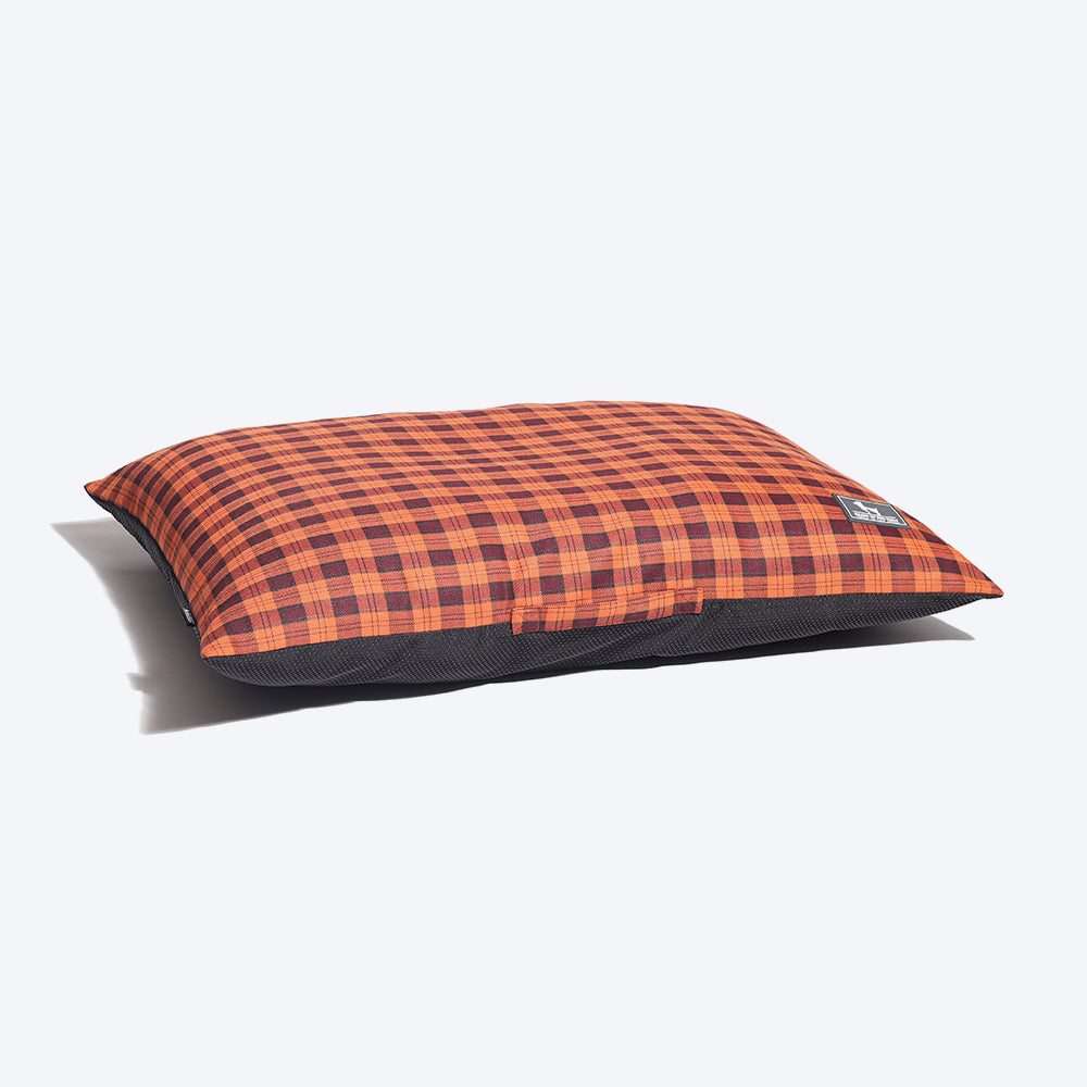 HUFT Checkered Dog Bed - Orange (Made to Order) - Heads Up For Tails