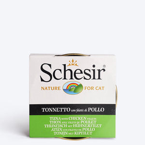 Schesir 51% Tuna With Chicken Fillets Wet Cat Food - 85 g - Heads Up For Tails