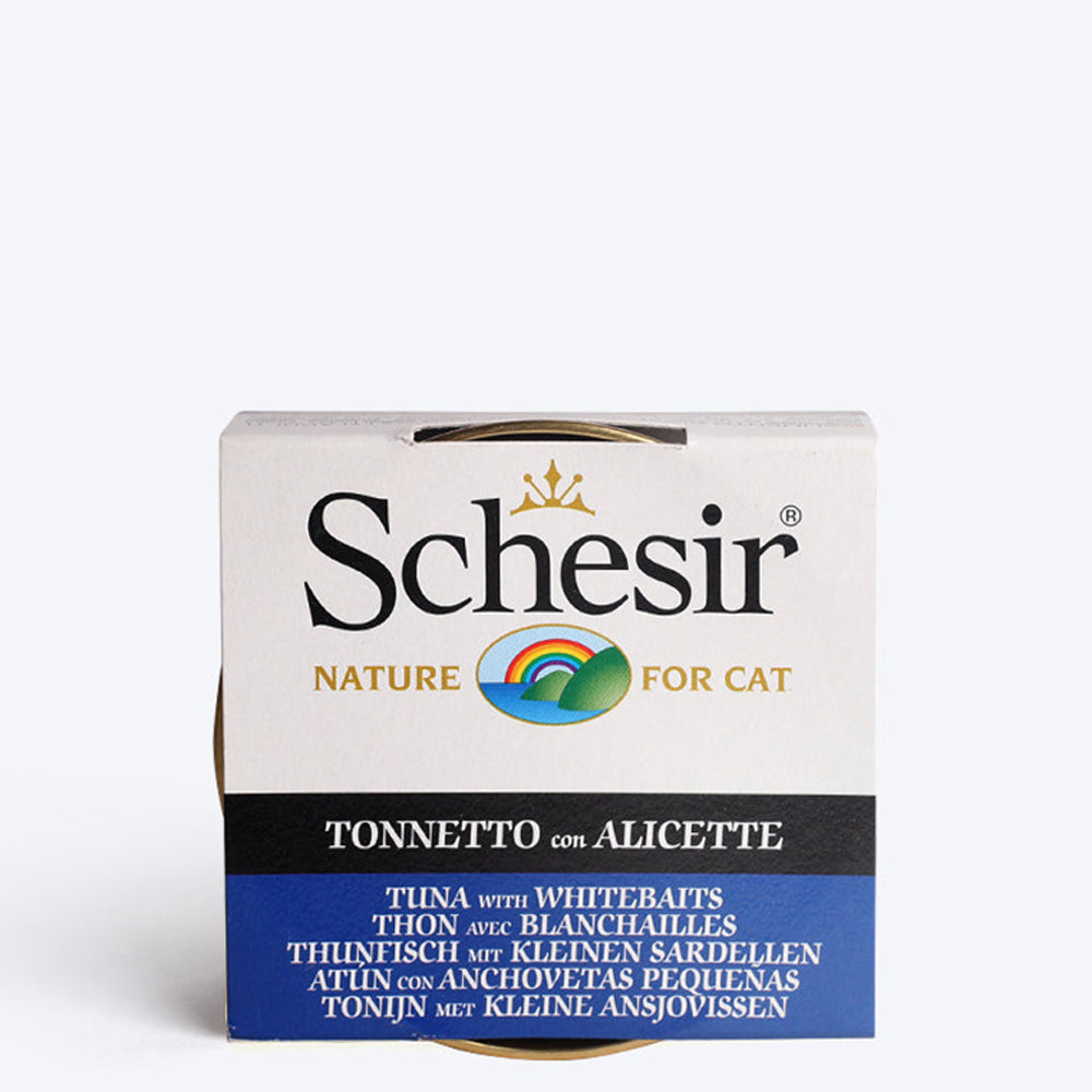 Schesir 51% Tuna With Whitebaits Wet Cat Food - 85 g - Heads Up For Tails