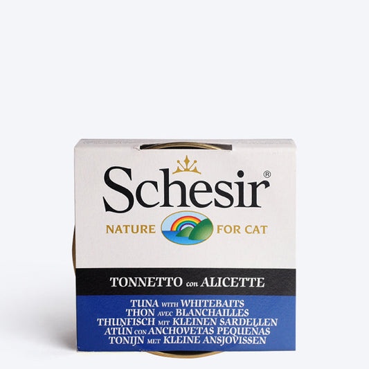Schesir 51% Tuna With Whitebaits Wet Cat Food - 85 g - Heads Up For Tails