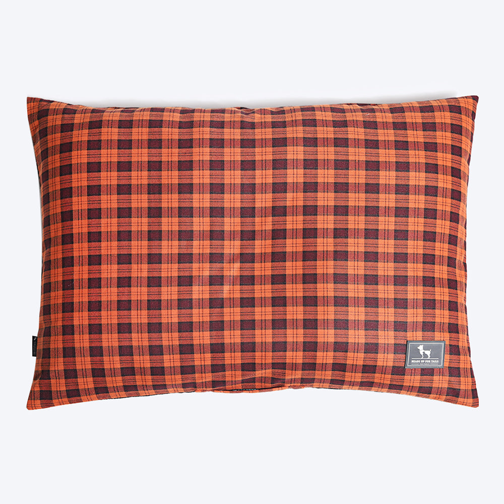 HUFT Checkered Dog Bed - Orange (Made to Order) - Heads Up For Tails