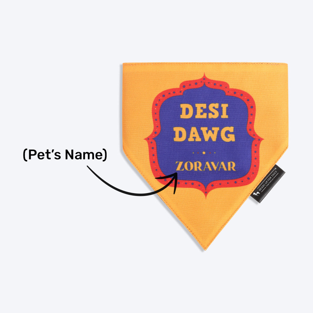 HUFT Personalised Desi Dawg (Pet's Name) Bandana - Heads Up For Tails