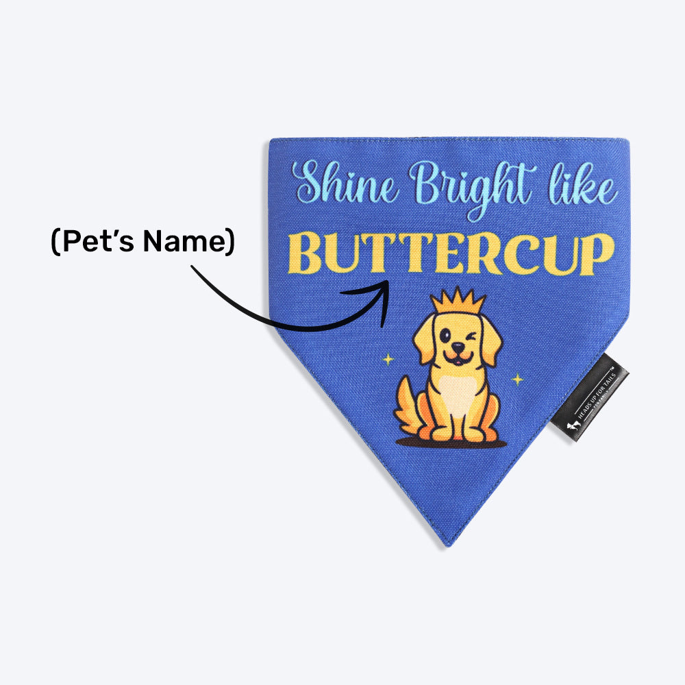 HUFT Personalised Shine Bright Like (Pet's Name) Bandana - Heads Up For Tails