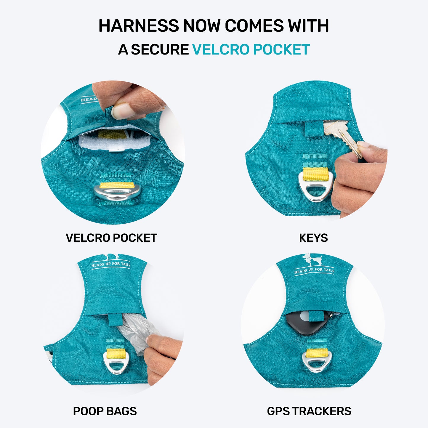 HUFT Walkmate Harness For Dog - Teal Green