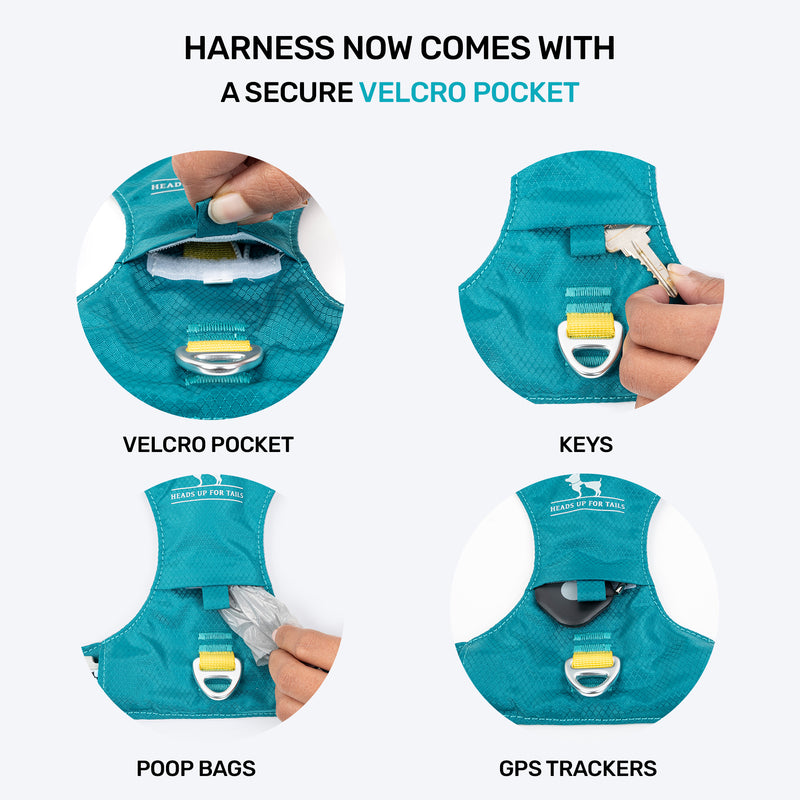HUFT Walkmate Harness For Dog - Teal Green - Heads Up For Tails