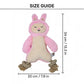 FOFOS Rope leg Rabbit Squeaky Plush Toy For Dog - Pink - Heads Up For Tails