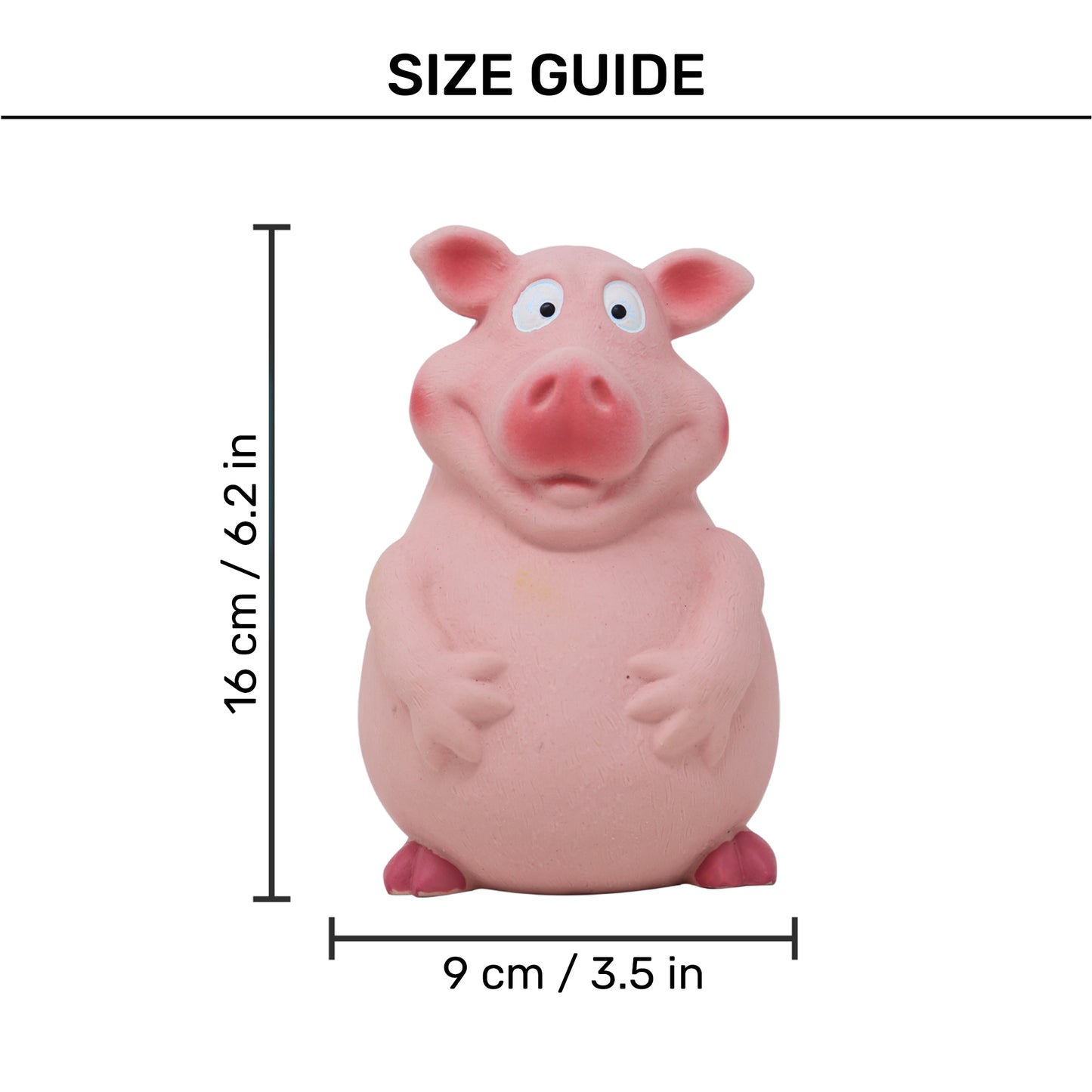 FOFOS Pig Latex Bi Squeaky Chew Toy For Dog - Pink - Heads Up For Tails