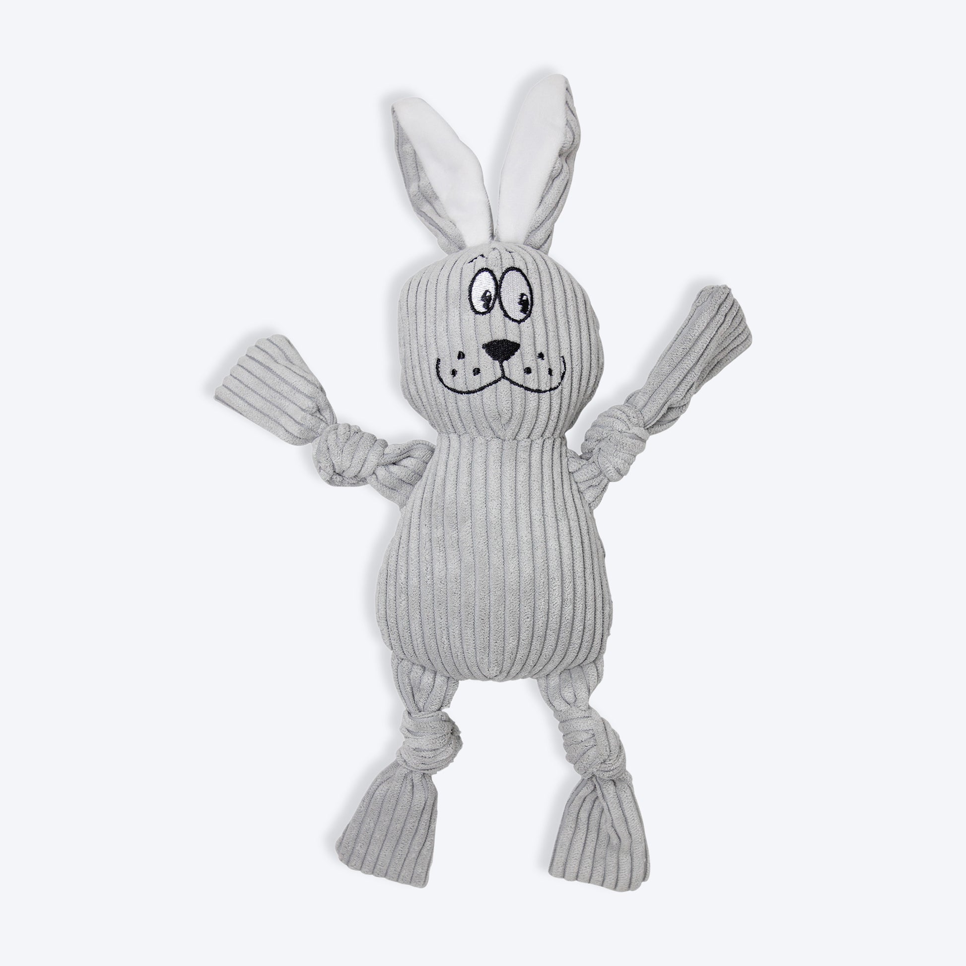 FOFOS Fluffy Rabbit Squeaky Plush Toy For Dog - Grey - Heads Up For Tails