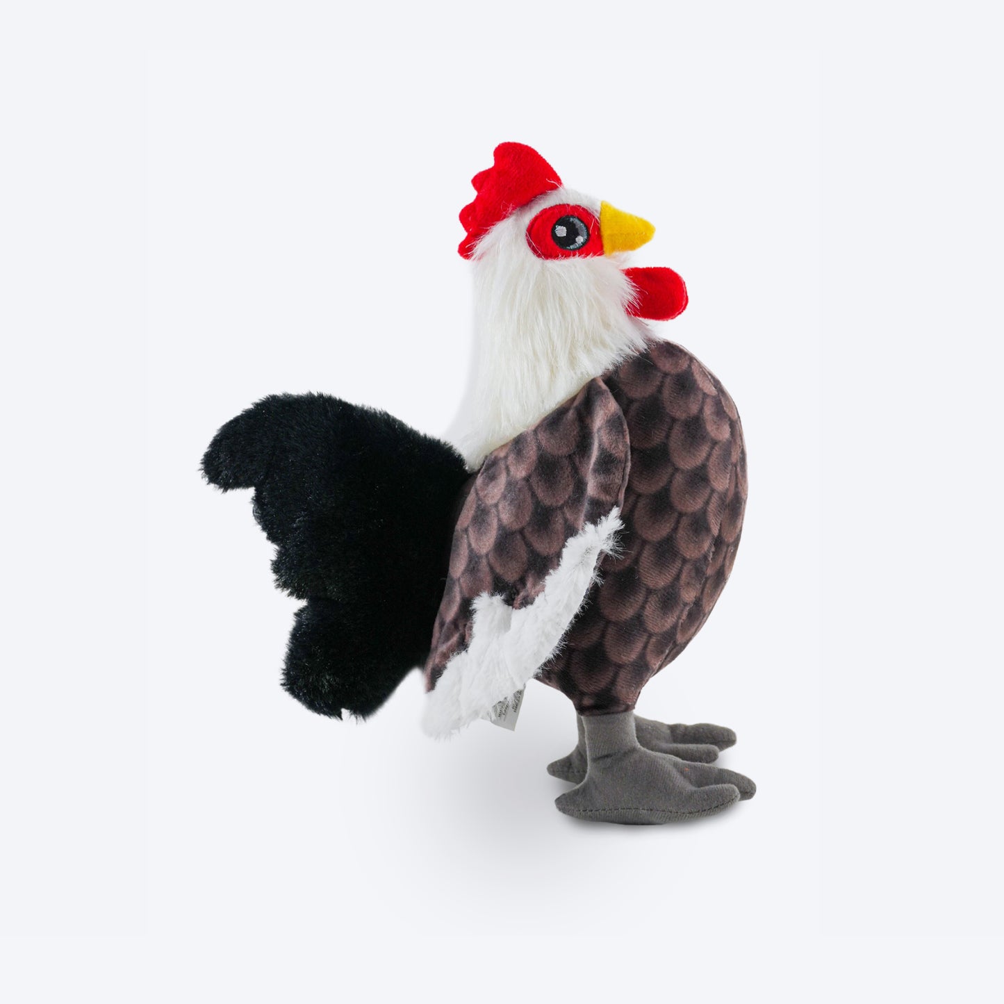 FOFOS Rooster Squeaky Plush Toy For Dog - Dark Brown - Heads Up For Tails