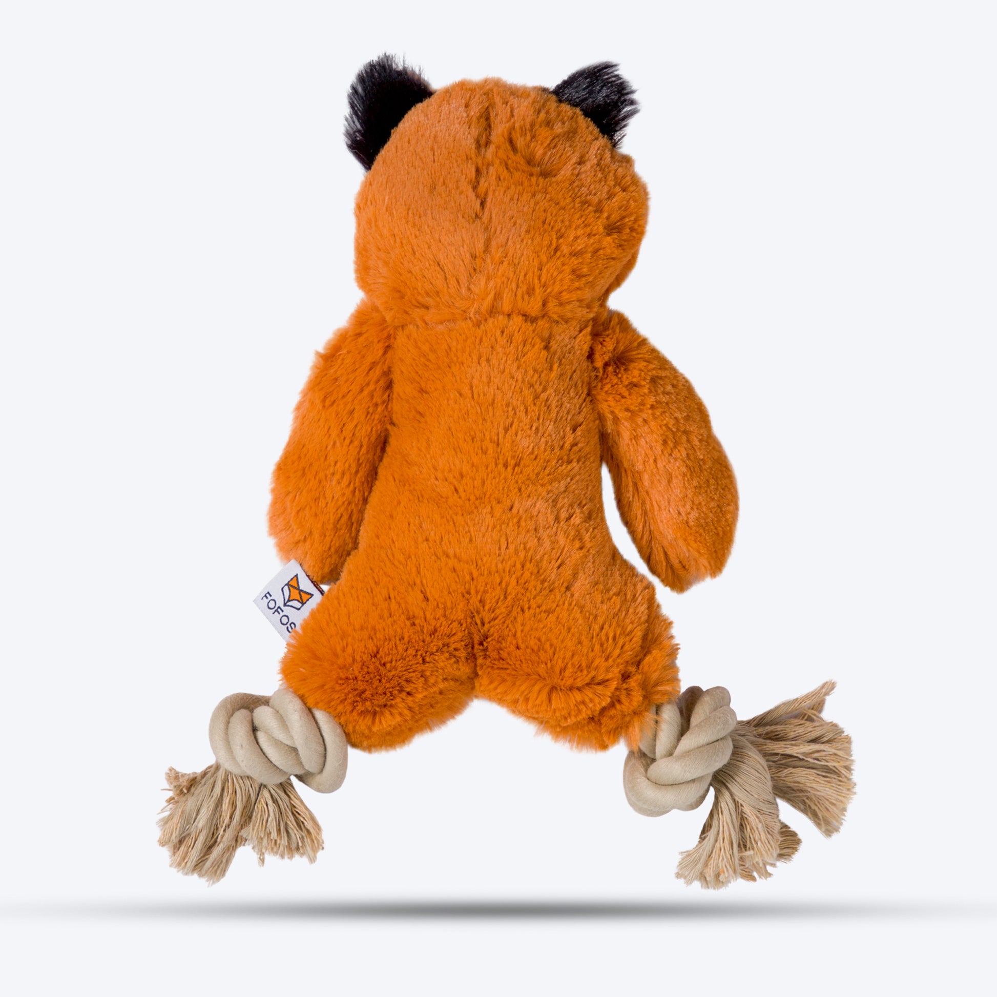 FOFOS Ropeleg Bear Squeaky Plush Toy For Dog - Brown - Heads Up For Tails