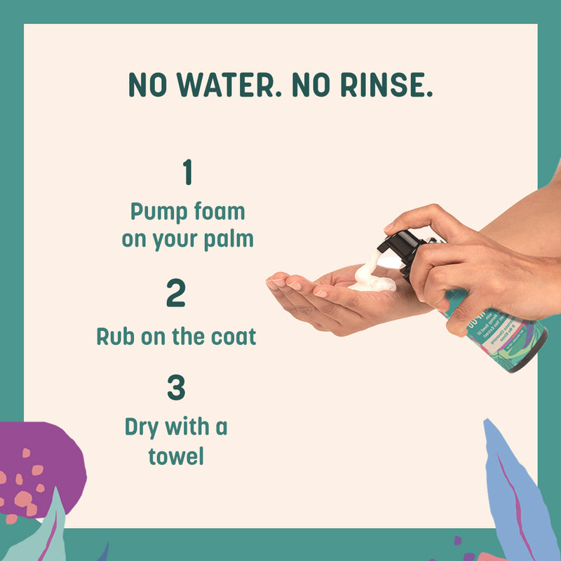 HUFT Waterless Cleansing & No Rinse Dry Shampoo For Dogs - 140 ml - Heads Up For Tails