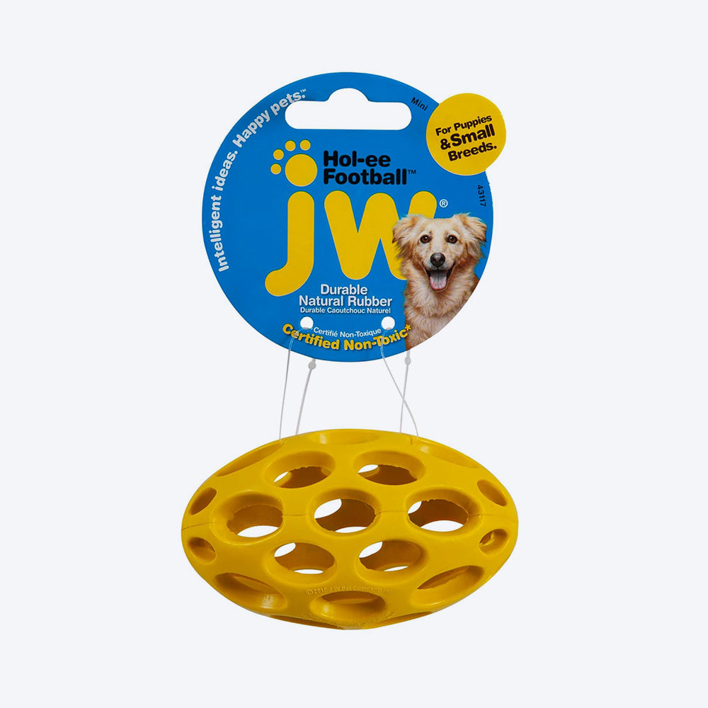 JW Pet Hol-ee Football Puzzle Dog Toy - Assorted - Heads Up For Tails