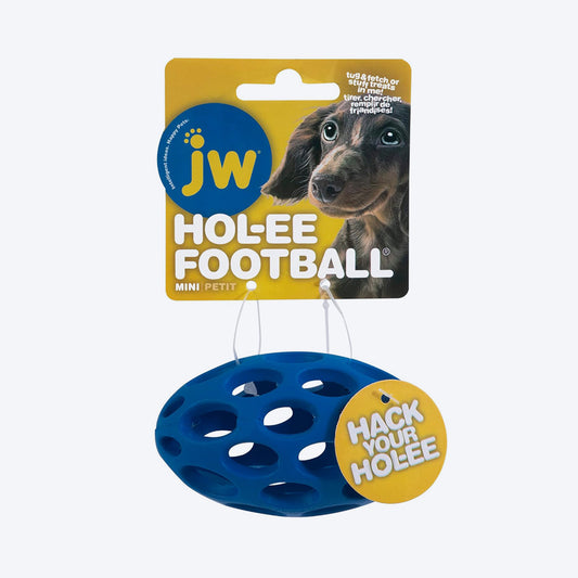 JW Pet Hol-ee Football Puzzle Dog Toy - Assorted - Heads Up For Tails