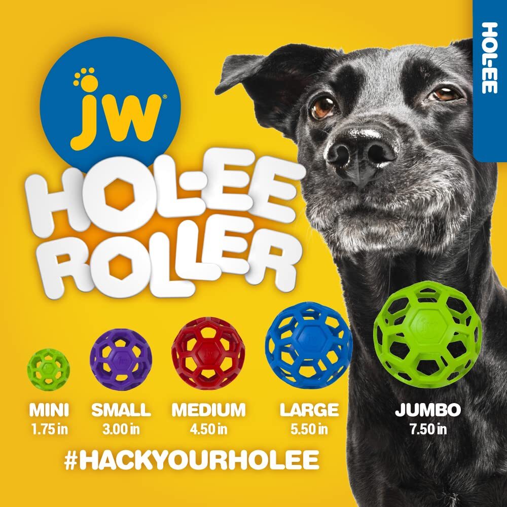 JW Pet Hol-ee Roller Puzzle Dog Toy - Assorted - Heads Up For Tails
